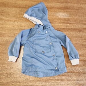 🟣Meanbear Baby 12-18mo Toddler Rain Jacket Unisex Gray Snap and Zip